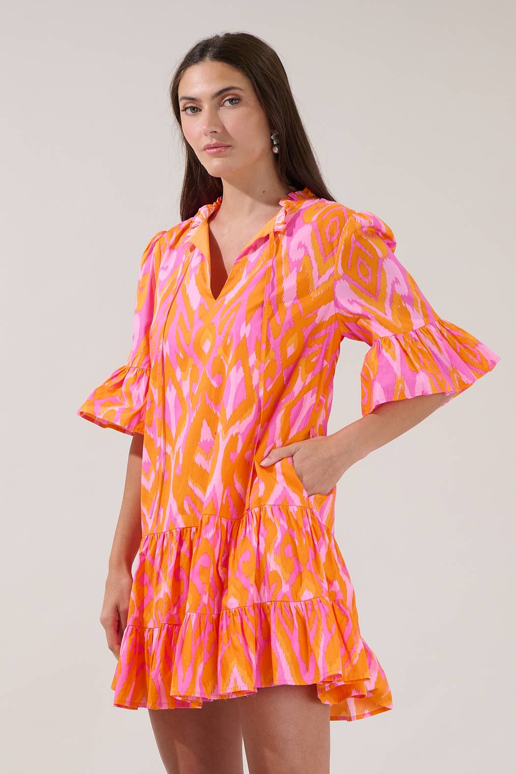 Indira Bell Sleeve Dress