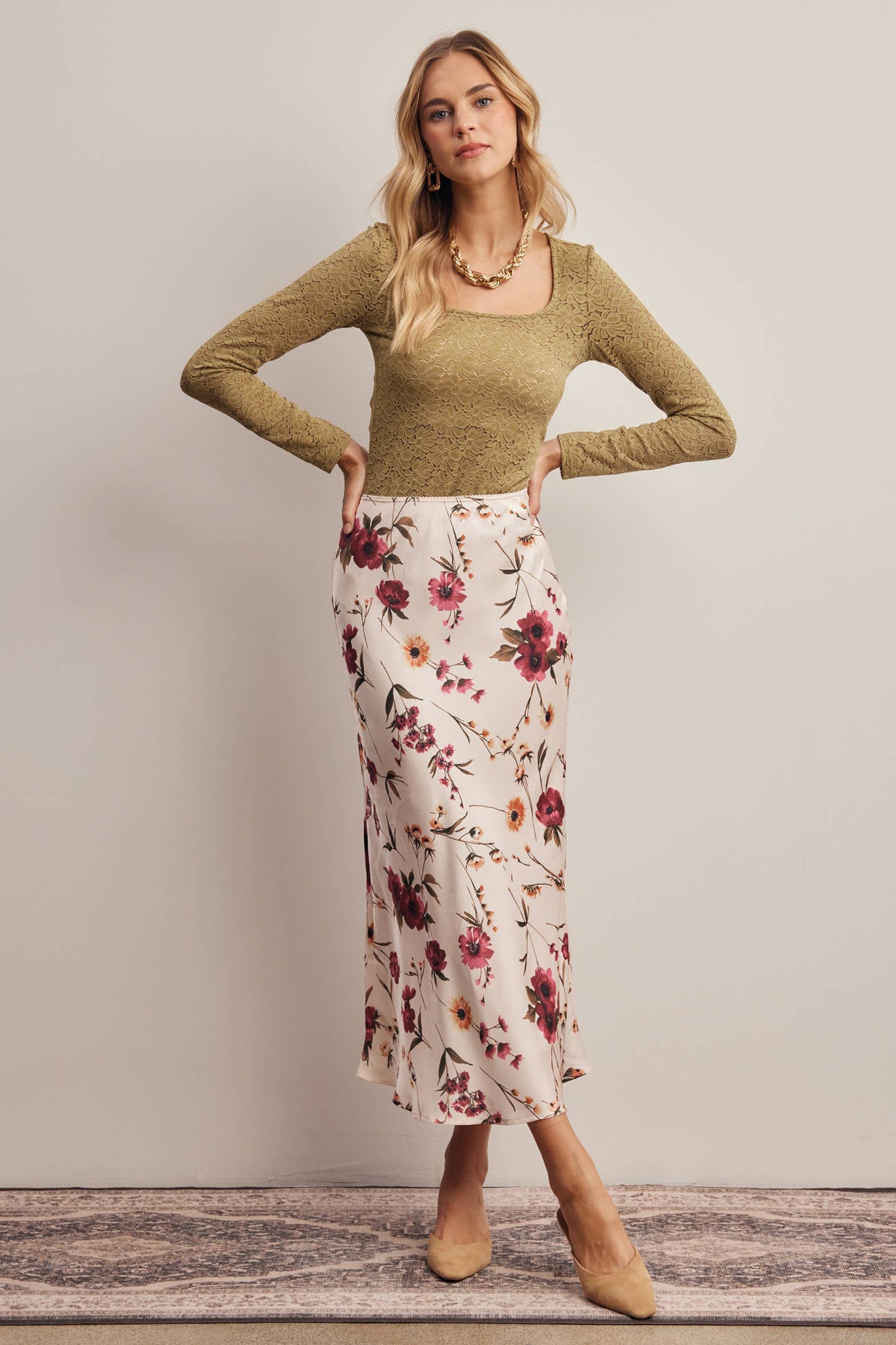Bloom Satin Skirt