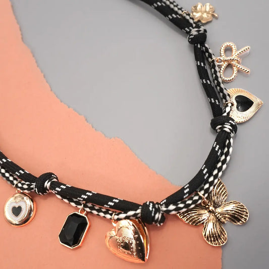 Gold Heart & Clover Necklace