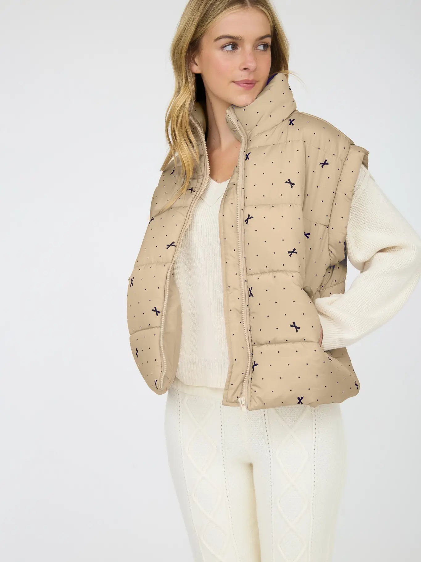 Khaki Dot Puffer
