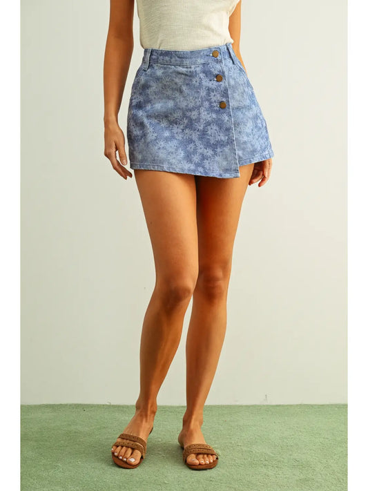 Petal Pop Denim Skort