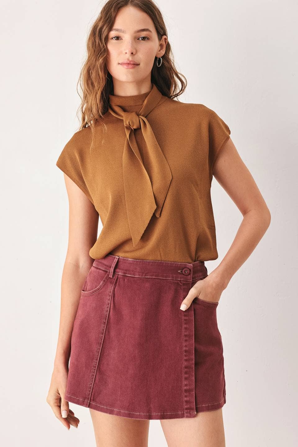 Merlot Woven Skort