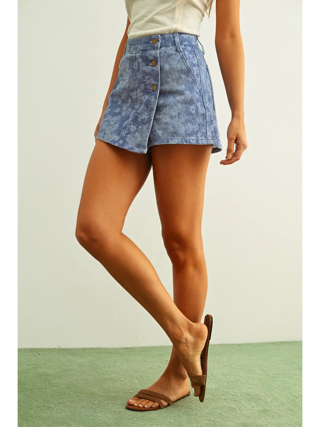 Petal Pop Denim Skort