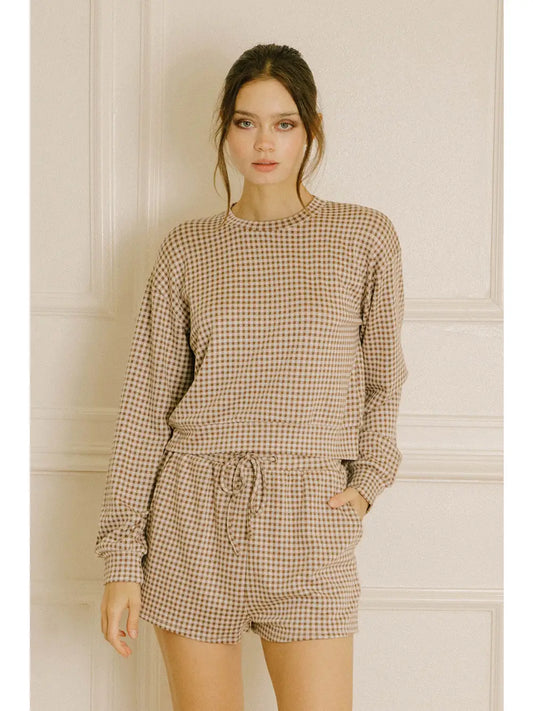 Brown Gingham Set