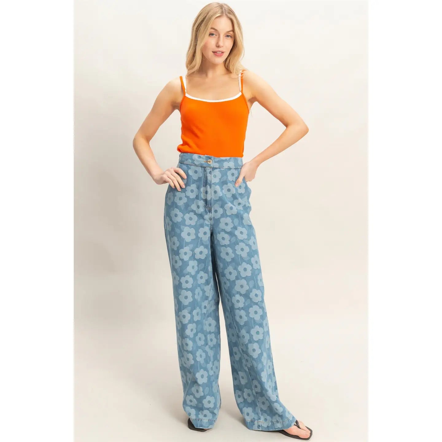 Floral Wide-Leg Pants