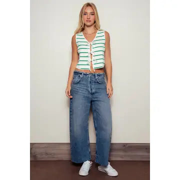 Seaside Stripe Tie Top