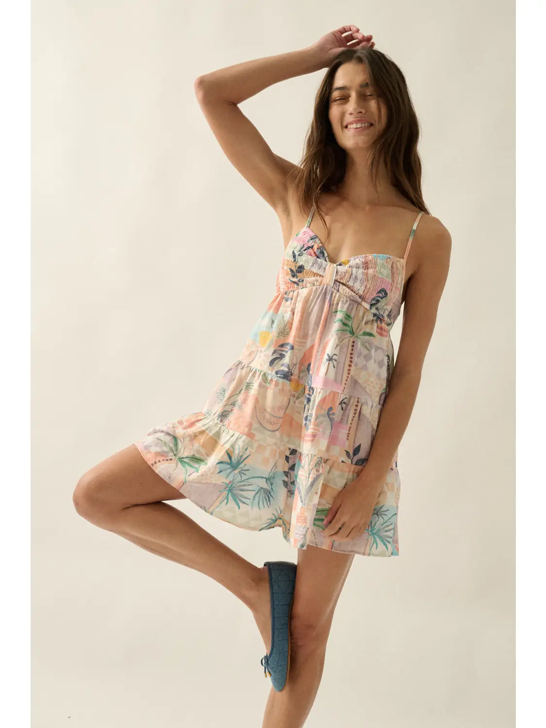 Pink Palms Romper
