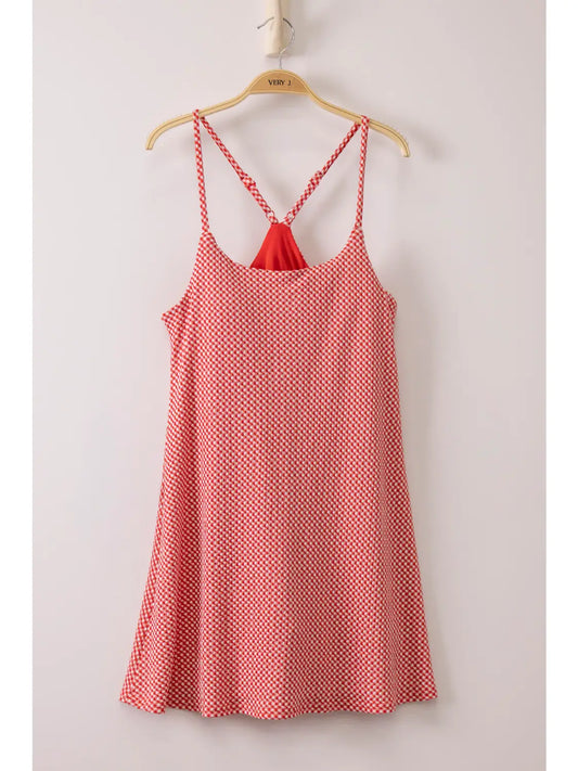 Textured Checkered Activewear Tennis Dress
