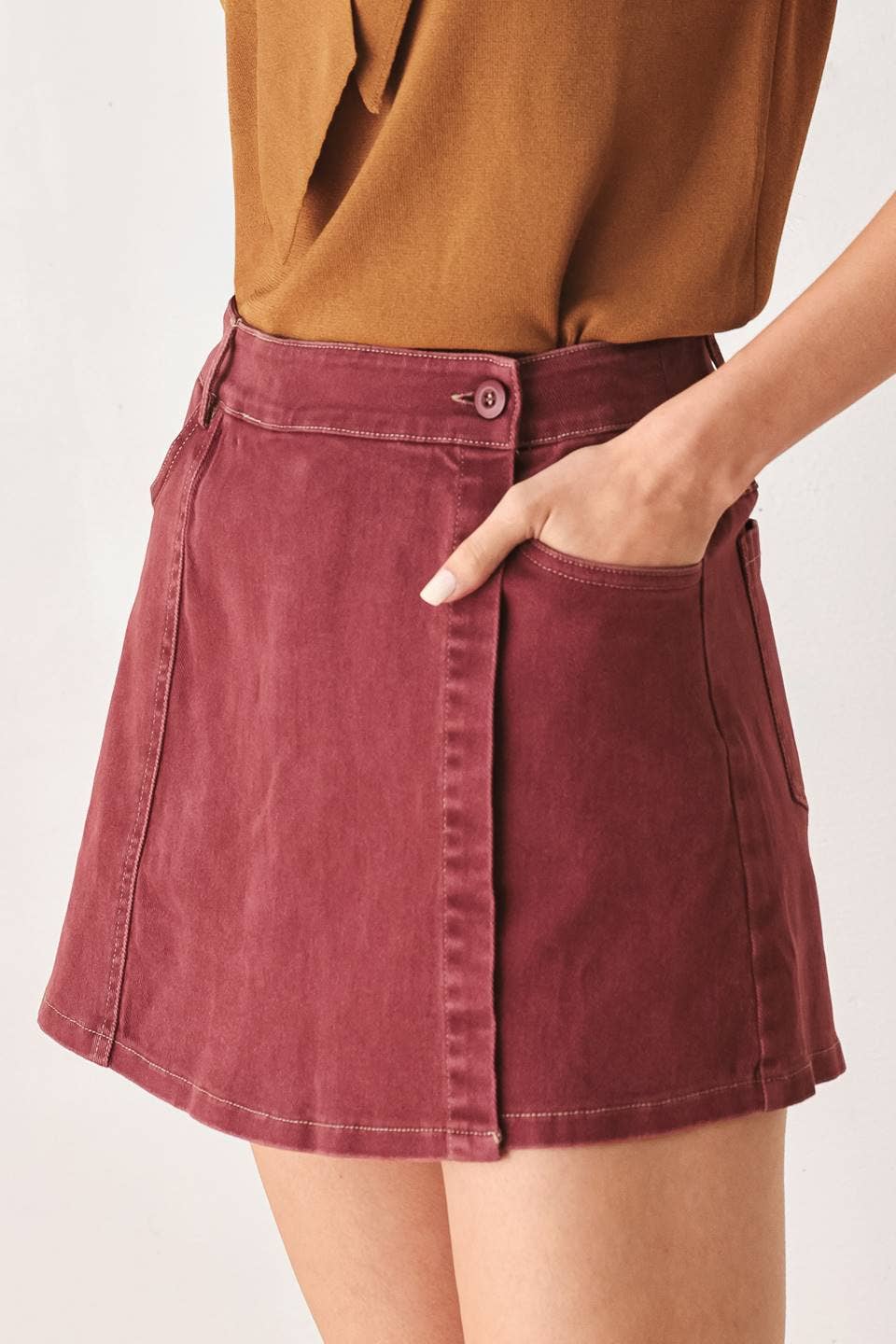 Merlot Woven Skort