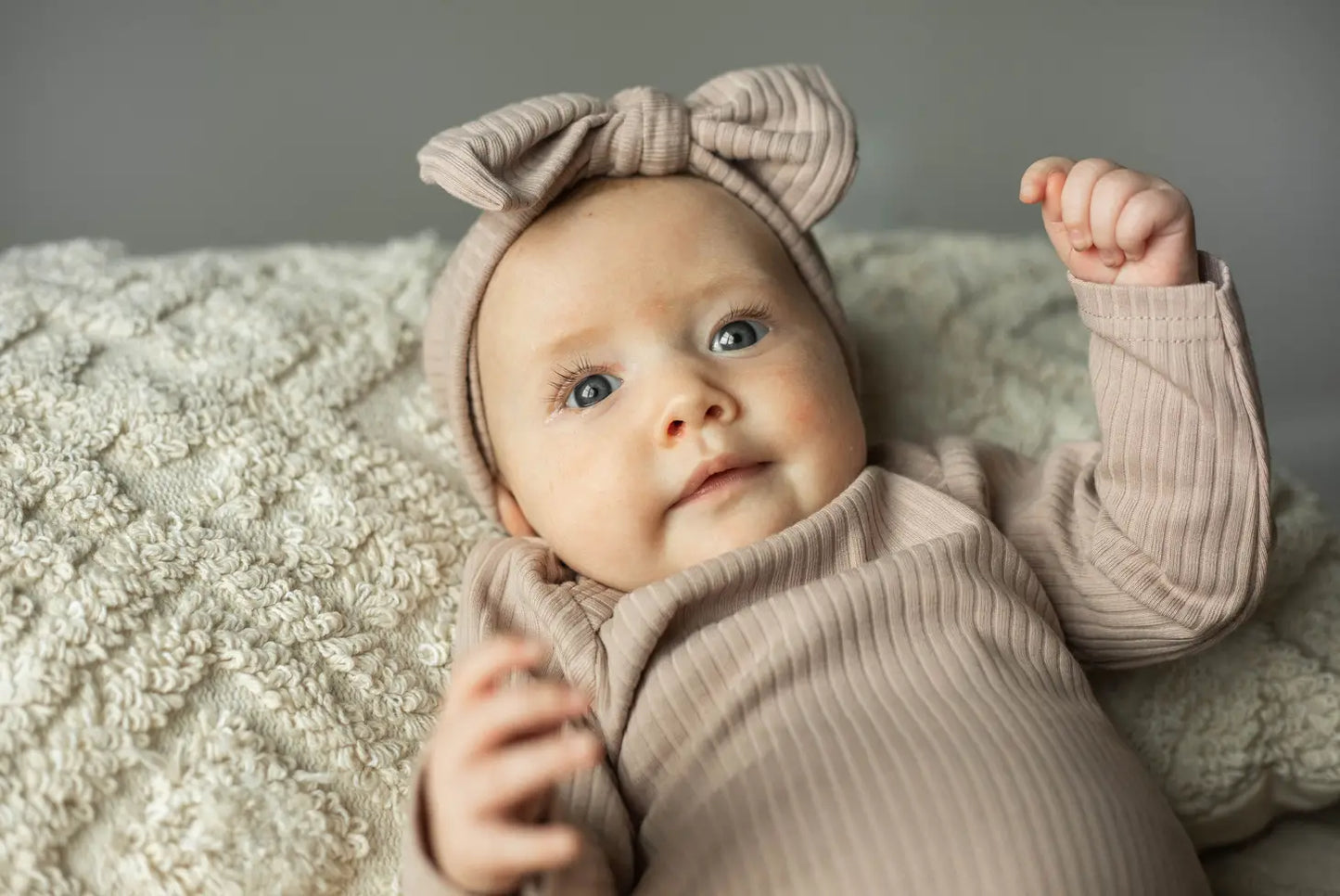 Organic Cotton Ribbed Bow Headbands