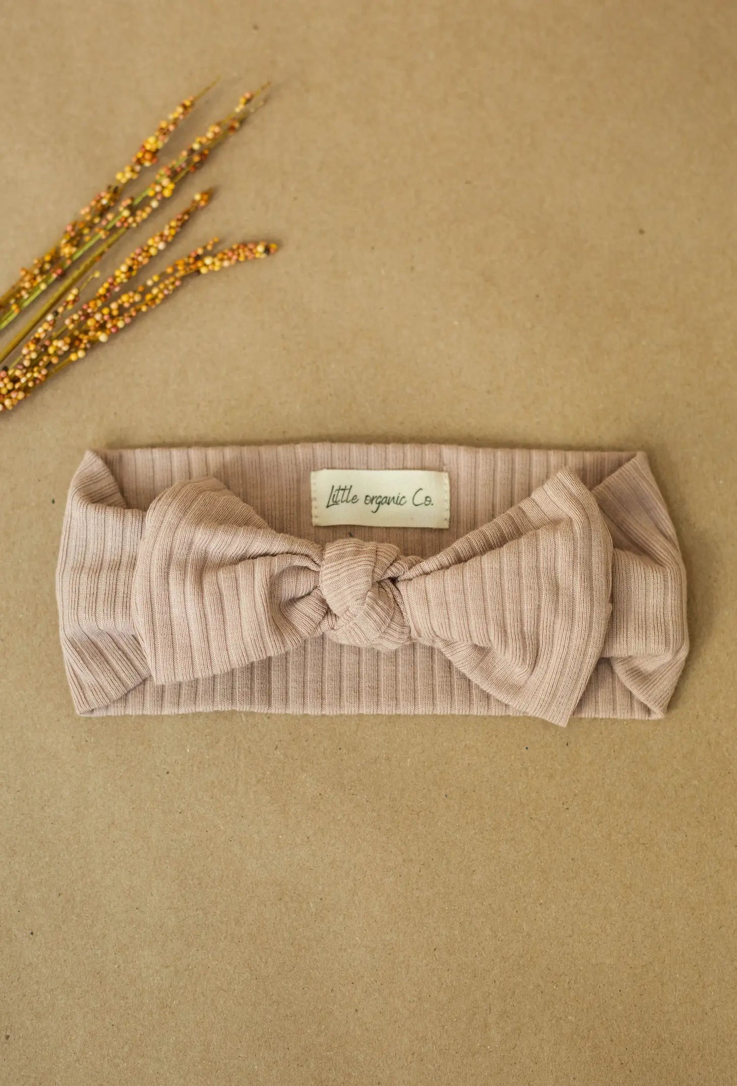 Organic Cotton Ribbed Bow Headbands